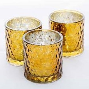 Diamond empty candle jars for candle making votive candle holders