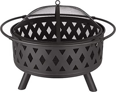 Classical Outdoor Small Package Round Cover Rustic Glass Rocks Pellet  Cowboy Cauldron Portable Fire Pit Furniture