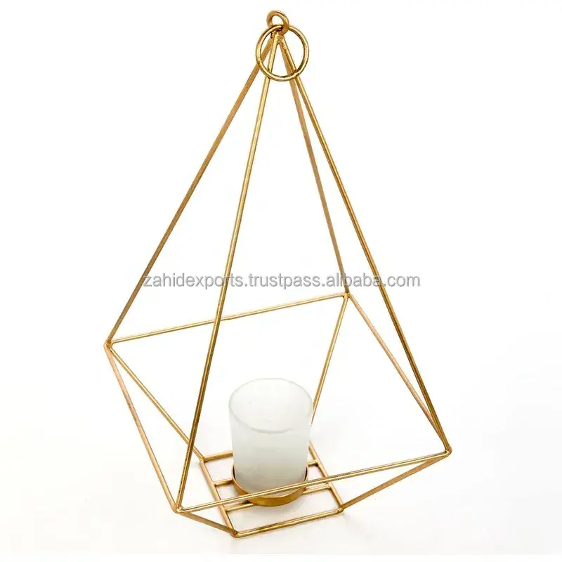 Yoga candle holder candle holder Aromatherapy Essential oil Scented candle holder Metal and Glass Lantern for Wedding and Home