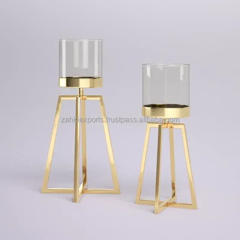 Candle Holder Luxury Fancy Wedding Gold Decorative Candlesticks Stand Metal Candle Holder