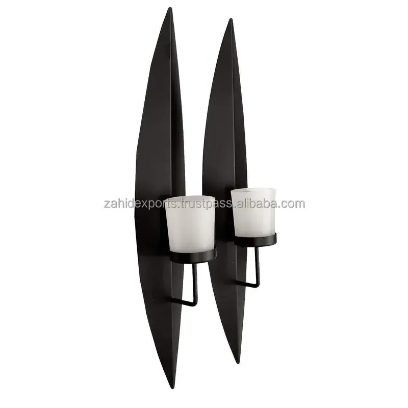 Candle Holder Modern Black Finished Single Wall Candle Stick Holder Wire Wall Candle Stand For Home Decorated Zahid Exports