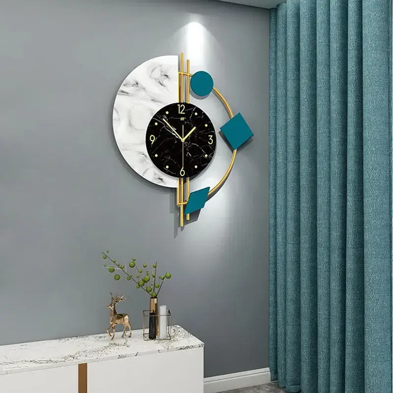 latest best quality metal wall art wall decoration hotel and living room decoration Wall art Clock In Black and Silver Finished