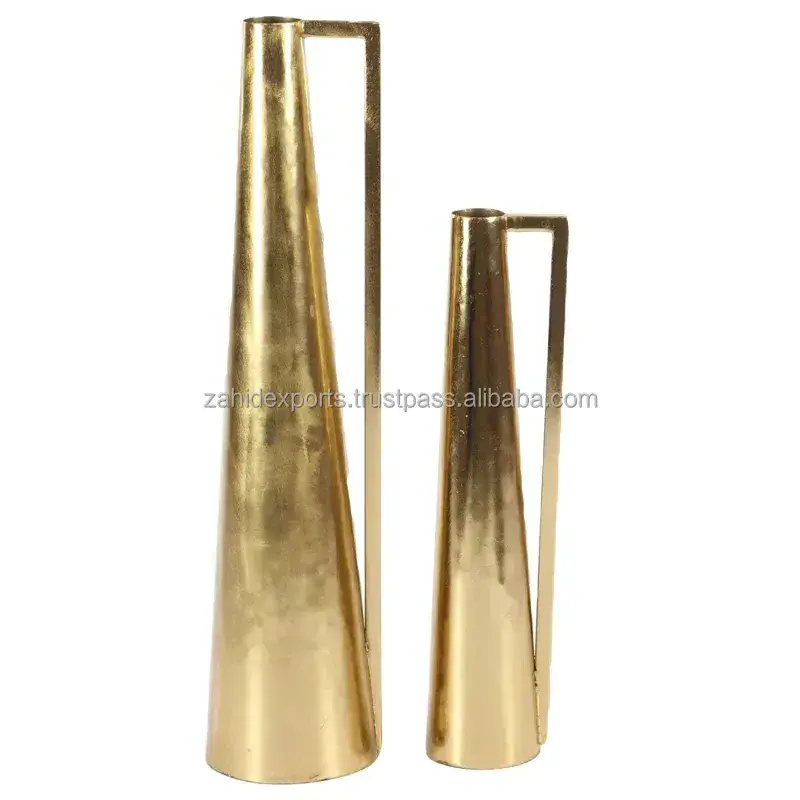 High Gold Vase Modern Vase, Naturalistic Tree Trunk Texture, Shiny Gold Finish home decor