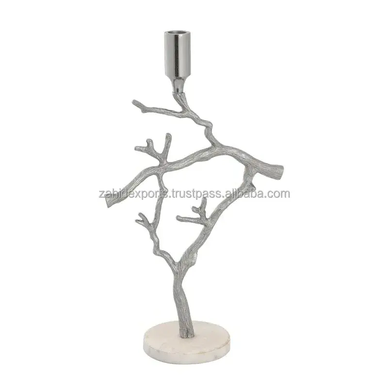 Gold finishing marble and metal candle holder high quality small candle holder unique candle holder