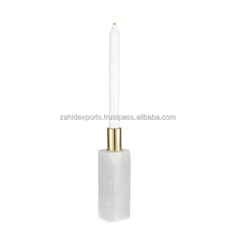 Gold finishing marble and metal candle holder high quality small candle holder unique candle holder