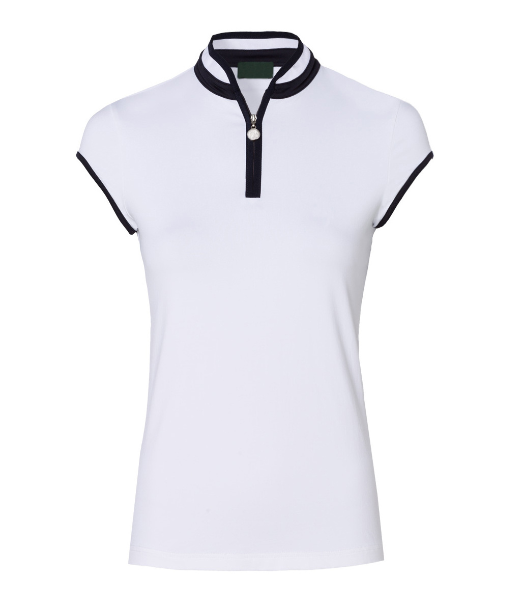 New design 2022 women/ladies custom design Half Zipper high quality sleeveless sports golf gym plain polo t shirt