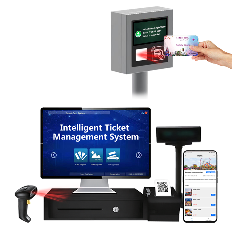 rfid reader payment kiosks access control system games ticket park amus automatic coin  theme park ticket vending machine