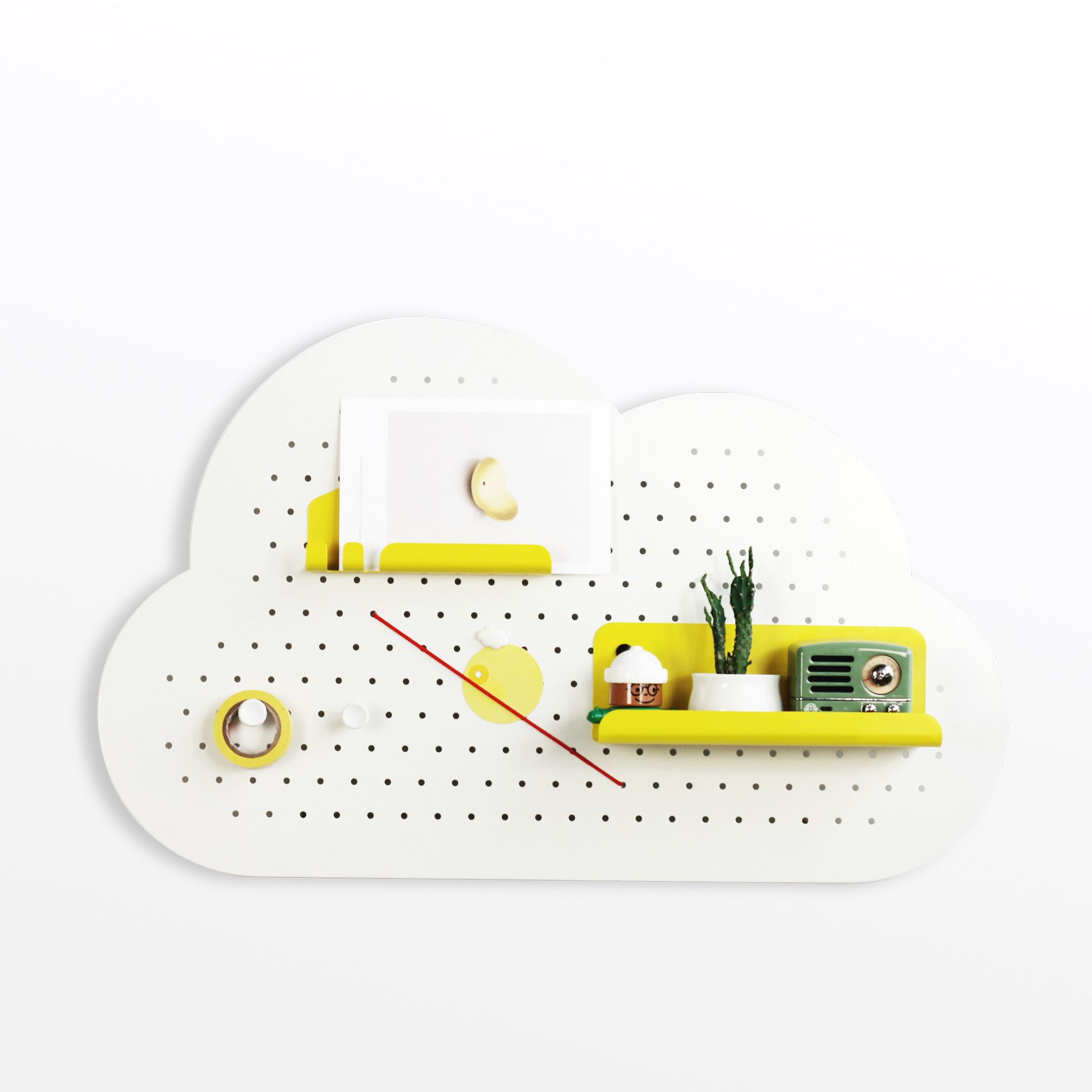 Home Wall Mounted Storage Organizer Decor Shelf White Cloud Metal Pegboard Floating Hanging Shelves