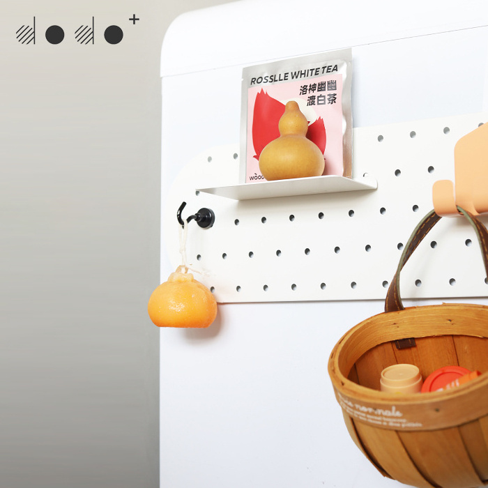 Kitchen Shelf Rack Refrigerator Storage Organizer Display Steel Metal Magnetic Pegboard With Hook Peg Board