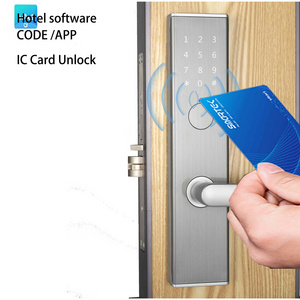 TTlock smart hotel door lock rfid lock code card software two ways unlocked with management software system