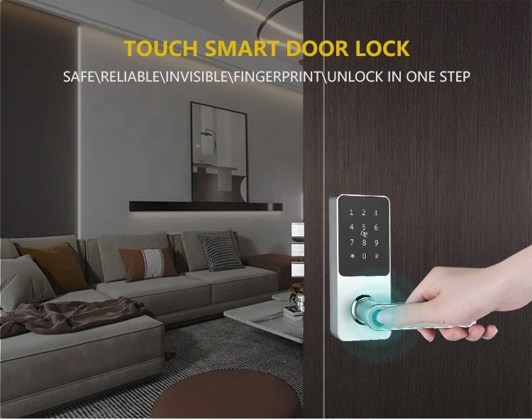 Single Latch Digital Deadbolt Smart Door Lock Alexa Tuya Home Smart Deadbolt Lock