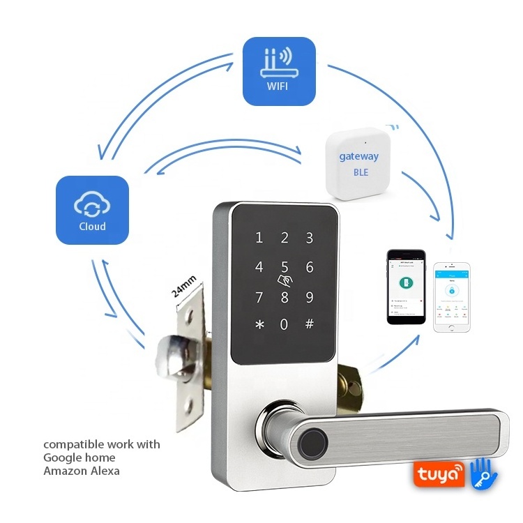 Single Latch Digital Deadbolt Smart Door Lock Alexa Tuya Home Smart Deadbolt Lock