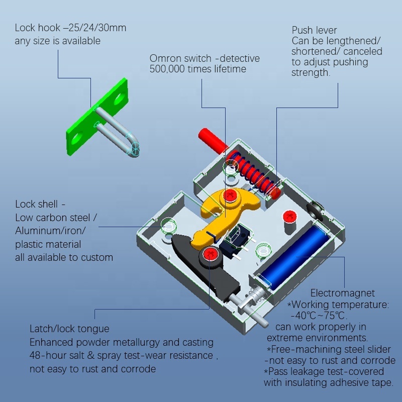 Waterproof Steel Storage locker lock cabinet lock hidden Electric Latch Lock for Gym fitness