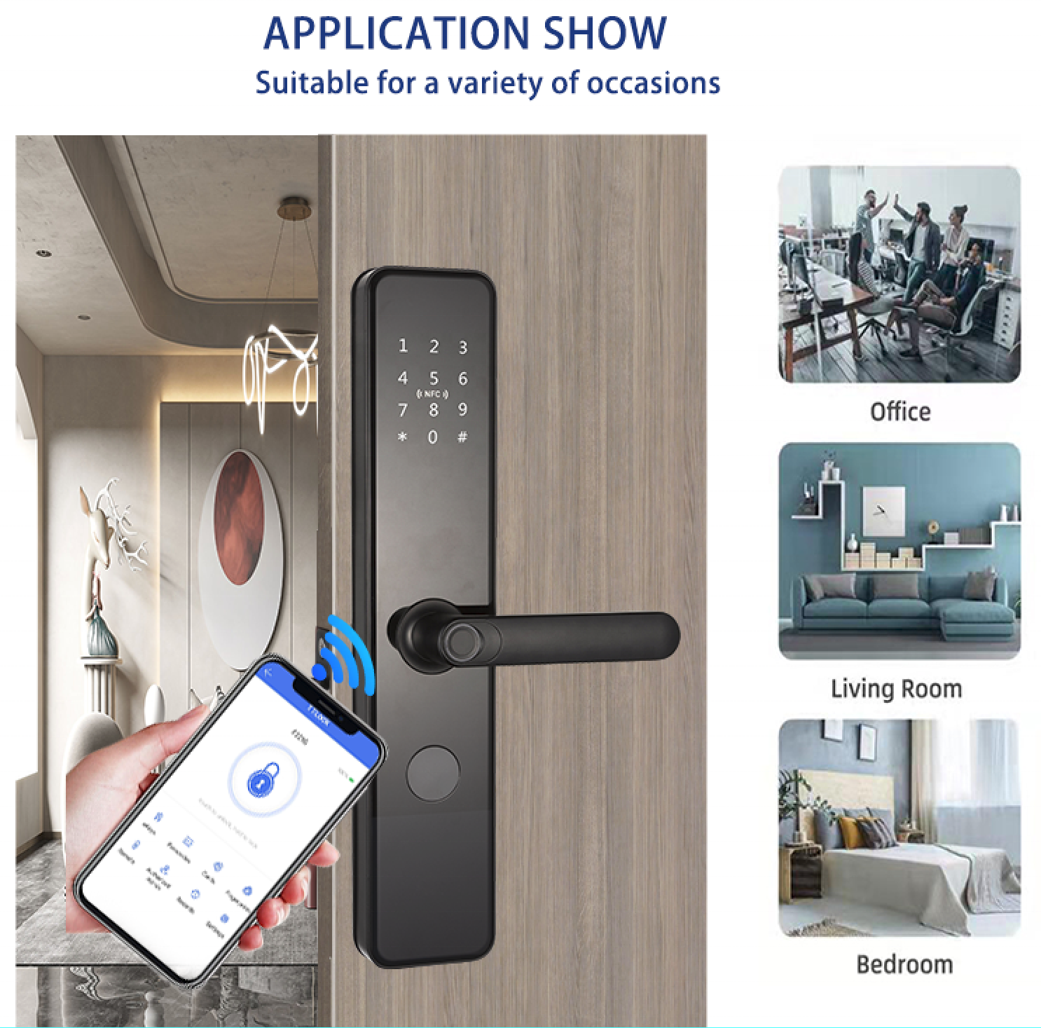 Fingerprint keyless biometric door lock cerradura intelligence lock con wifi tuya smart lock for home apartment