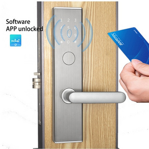 Keyless entry door lock software rf card hotel lock rfid access door hotel software rf card hotel lock free sdk