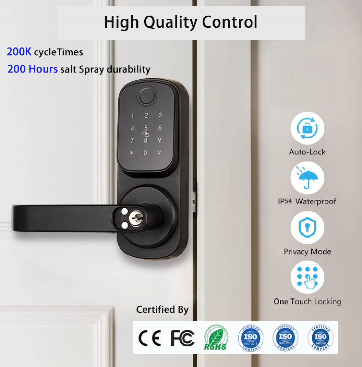 WiFi Smart Digital Lock Keyless Deadbolt Lock Serraduras Digitales Electric Handle Front Door lock With Keypad