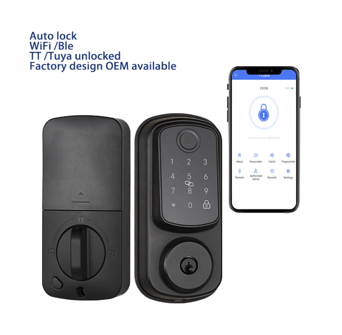 keyless auto electric fingerprint code smart lock door alexa deadbolt lock door lock with keypad