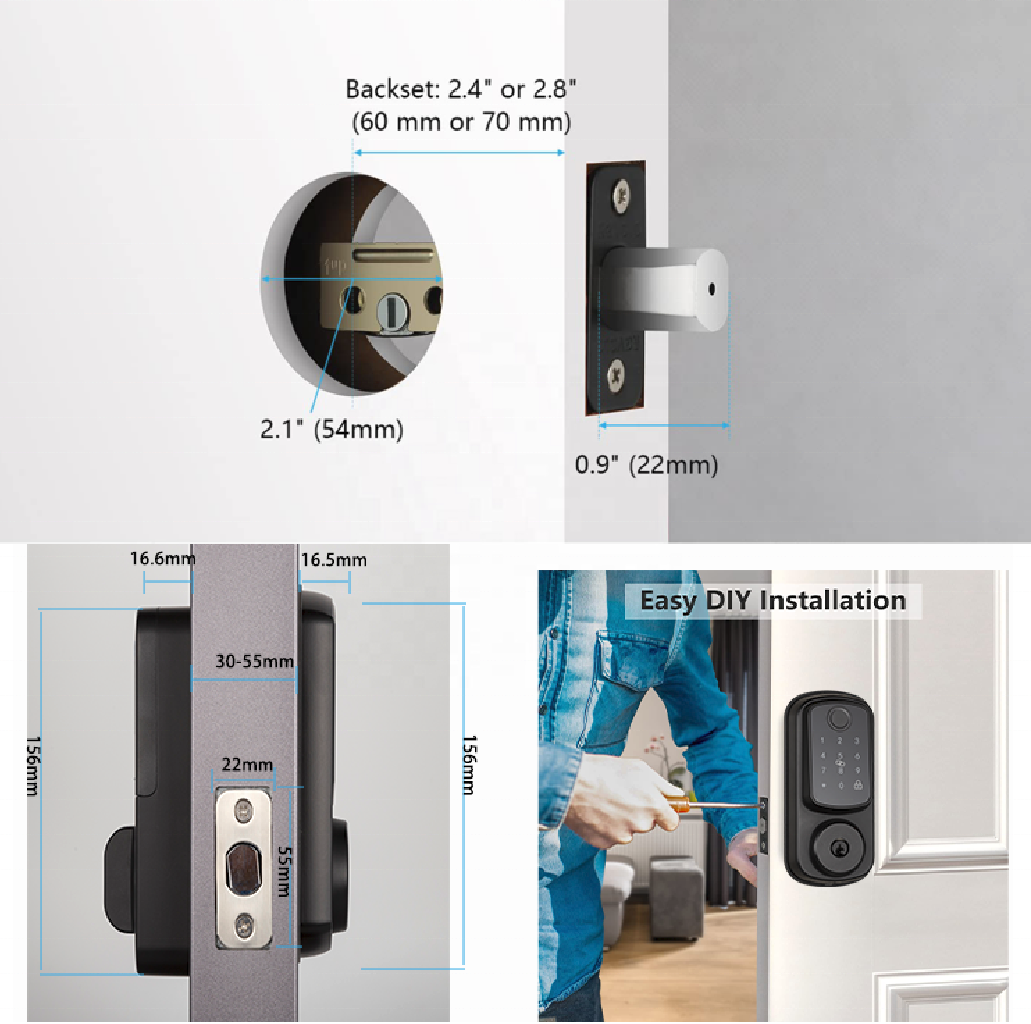 keyless auto electric fingerprint code smart lock door alexa deadbolt lock door lock with keypad