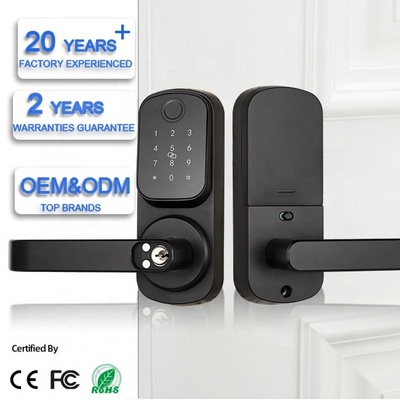 Smart front door lock electronic keypad deadbolt lock keyless entry door lock with handle