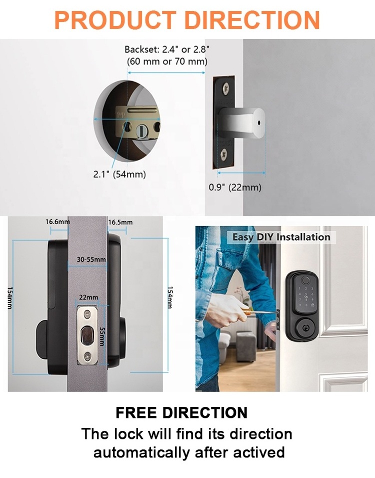 Digital Keyless Electronic Keypad Deadbolt Lock Tuya Smart Lock Electronic Deadbolt Locks For Exterior Door