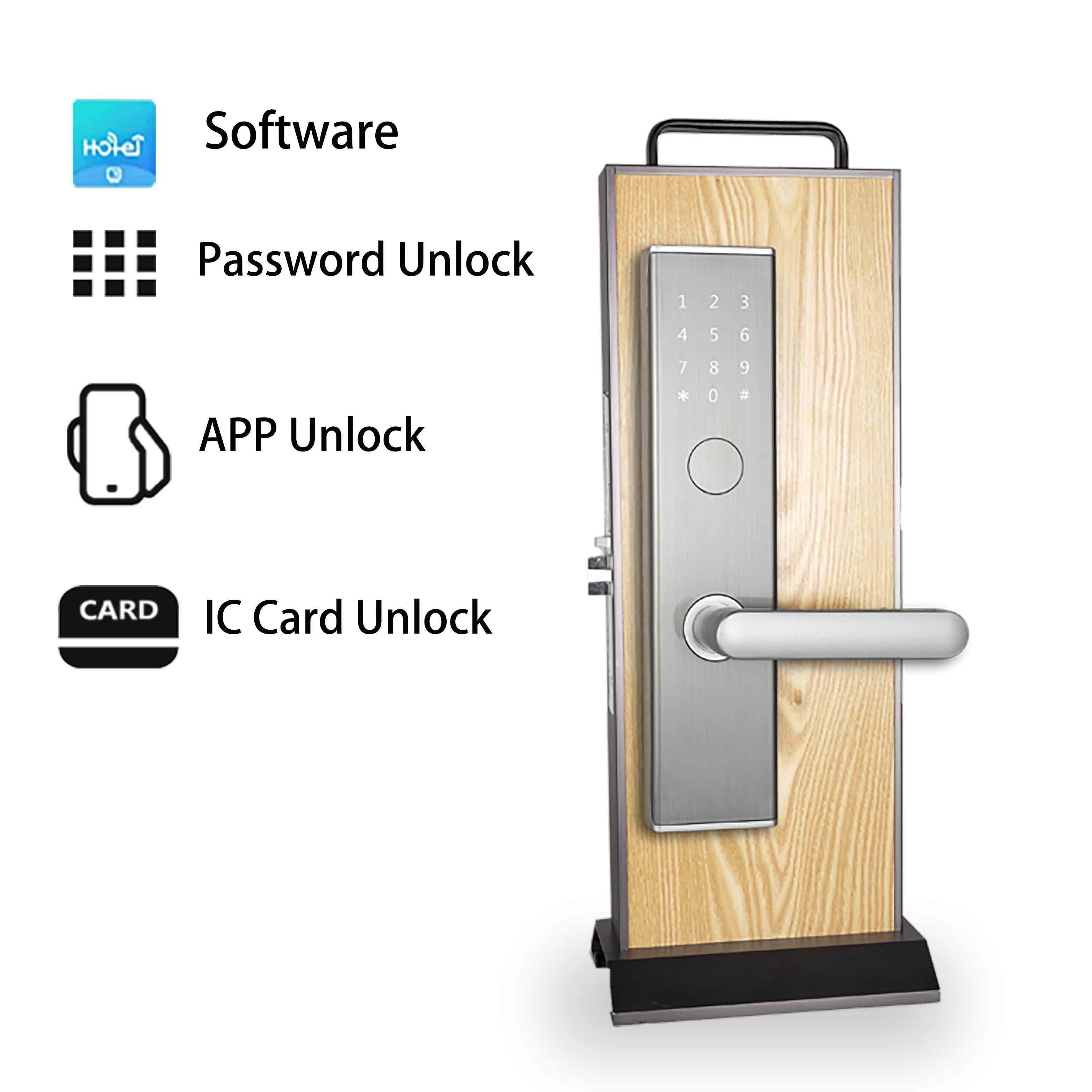 TTlock smart hotel door lock rfid lock code card software two ways unlocked with management software system