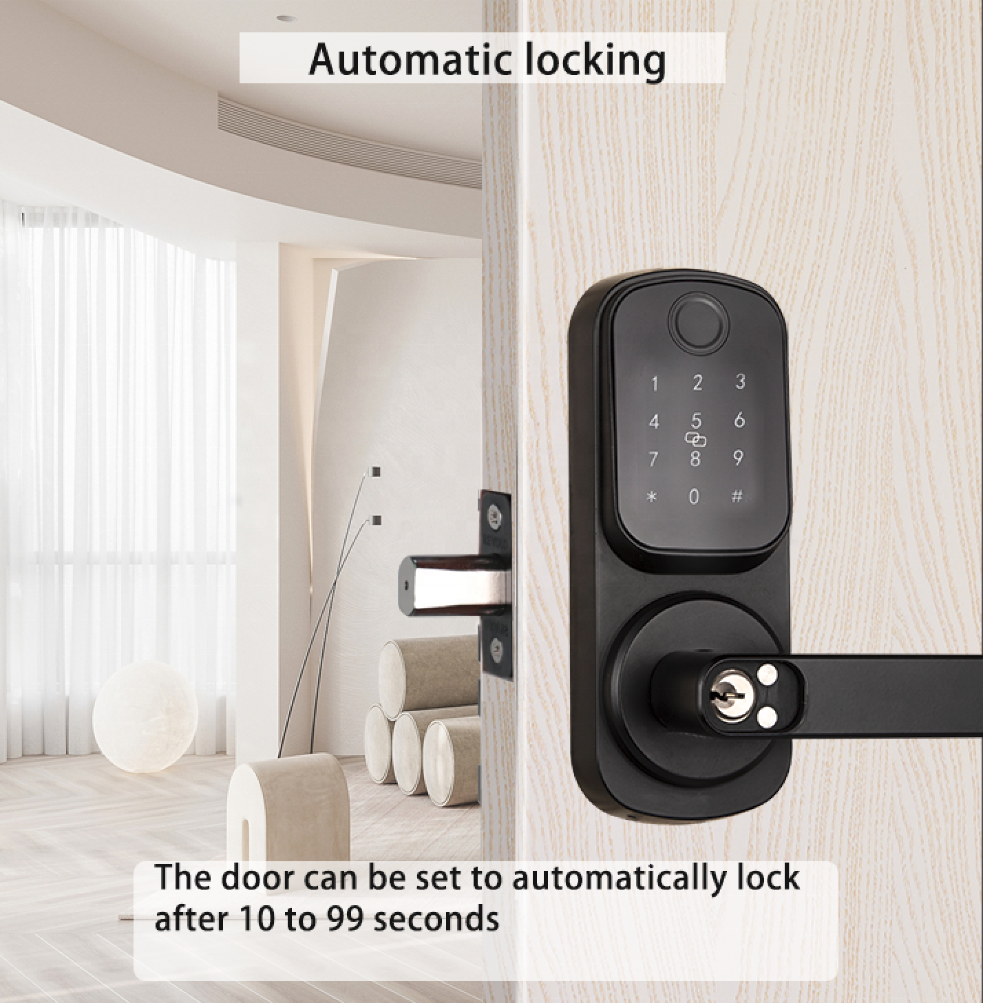 Keypad Keyless Entry Residential Electronic Lever Lock Deadbolt Handle Digital Door Lock Outdoor