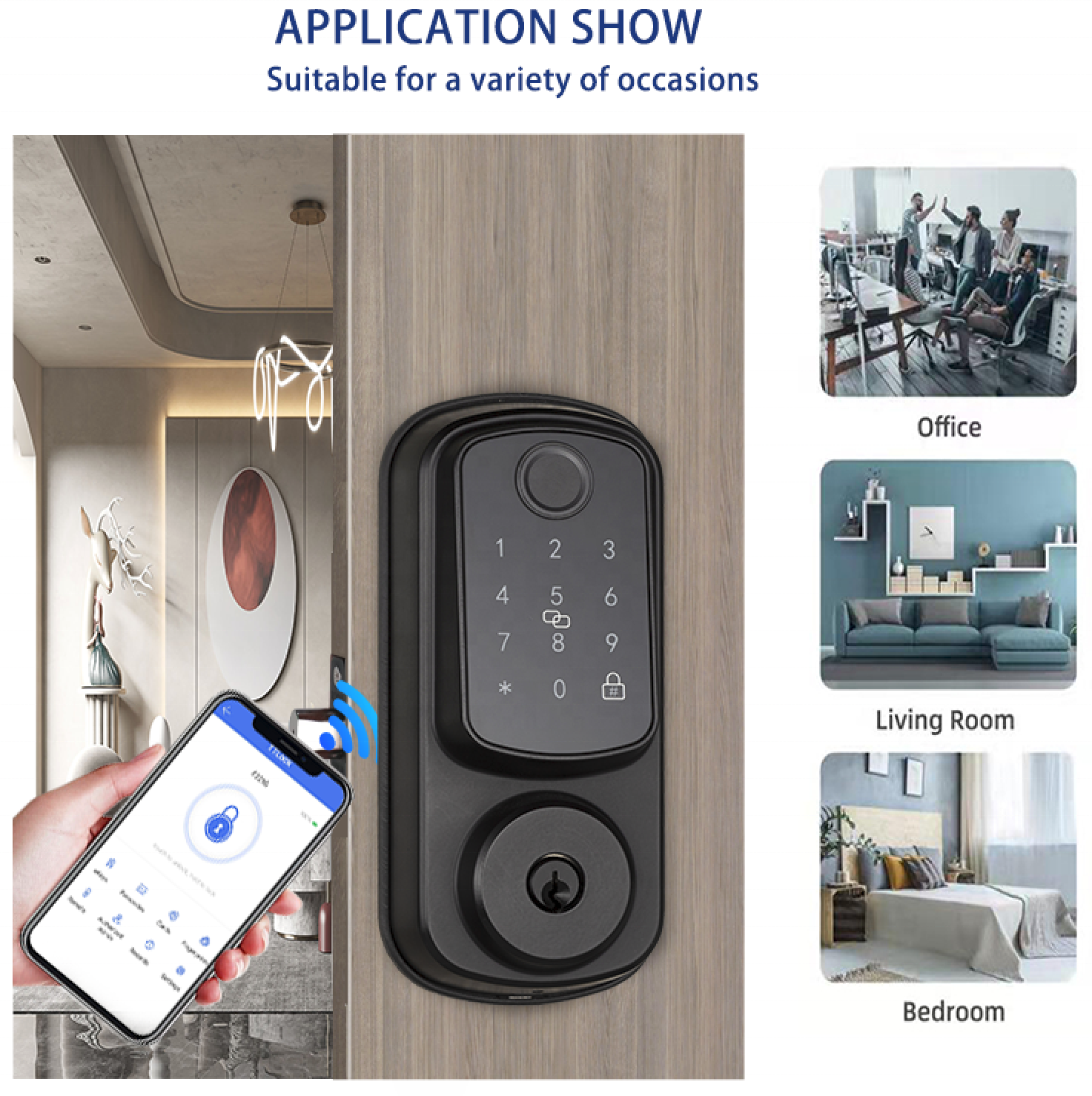 Fingerprint smart residential lock US deadbolt lock tuya smart lock network remote manage