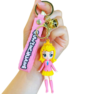 New Cartoon exquisite suit girl pendant doll key chain doll Car pendant Girl gift silicone Dress up girl keychain key chain