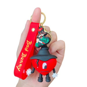 Factory direct wholesale Soft PVC Bad Bunny Keyring Bag Accessories Car Key chain Croc Keychain DIY 3D Bad Bunny rabbit Keychain