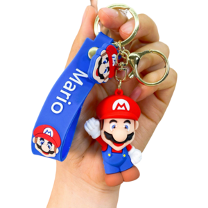 Hot sale New design Super Mario Bros Luigi Character Dolls Cartoon Mushroom Car pendant PVC Custom 3D Mario Keychain