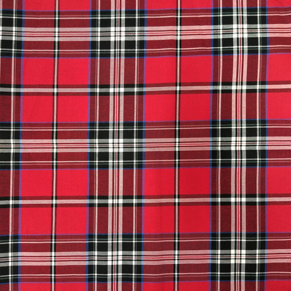 Brushed Shirt Textiles Check Tartan Cotton Fabric Plaid Fabric Yarn Dyed Plain Cotton Fabric for  School Uniform Cloth