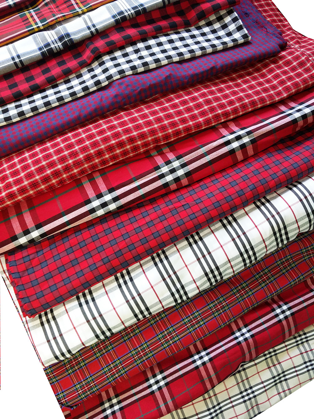 Brushed Shirt Textiles Check Tartan Cotton Fabric Plaid Fabric Yarn Dyed Plain Cotton Fabric for  School Uniform Cloth