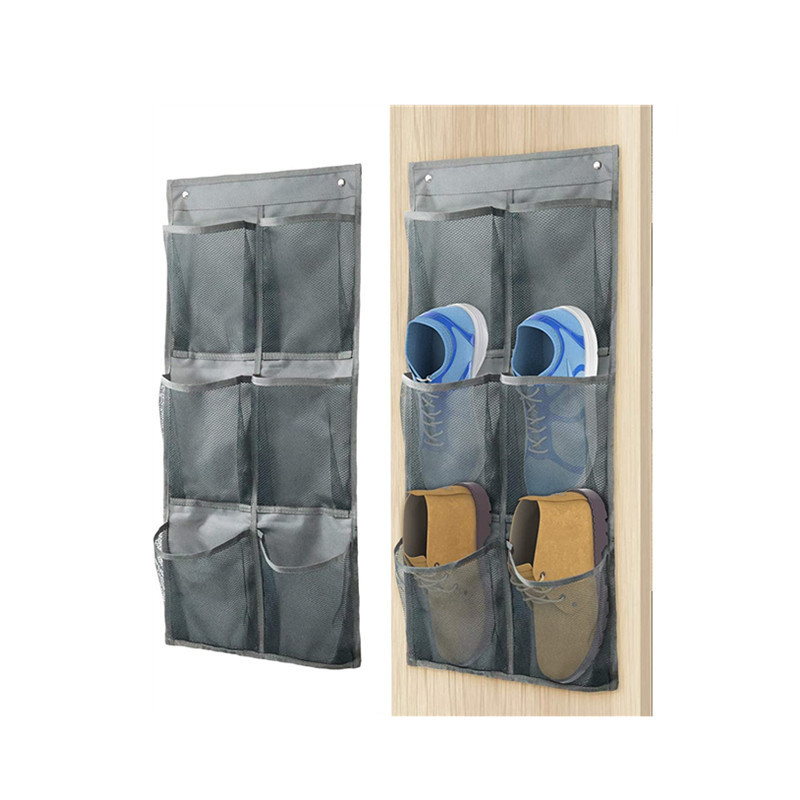 Wall Mounted Shoes Rack 2Pack Sturdy Hanging Over the Door Shoe Organizer with 24 Large Mesh Pockets