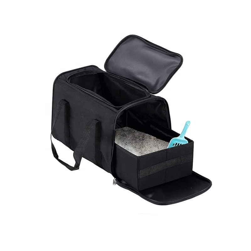 Collapsible Travel Cat Litter Pan Portable Cat Litter Carrier for Easy Drive with Kitty and Cats