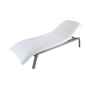 Durable Long Beach Chair Cover Reusable Cotton  Chaise Lounge Cover for Pool Sun Lounger Hotel Vacation