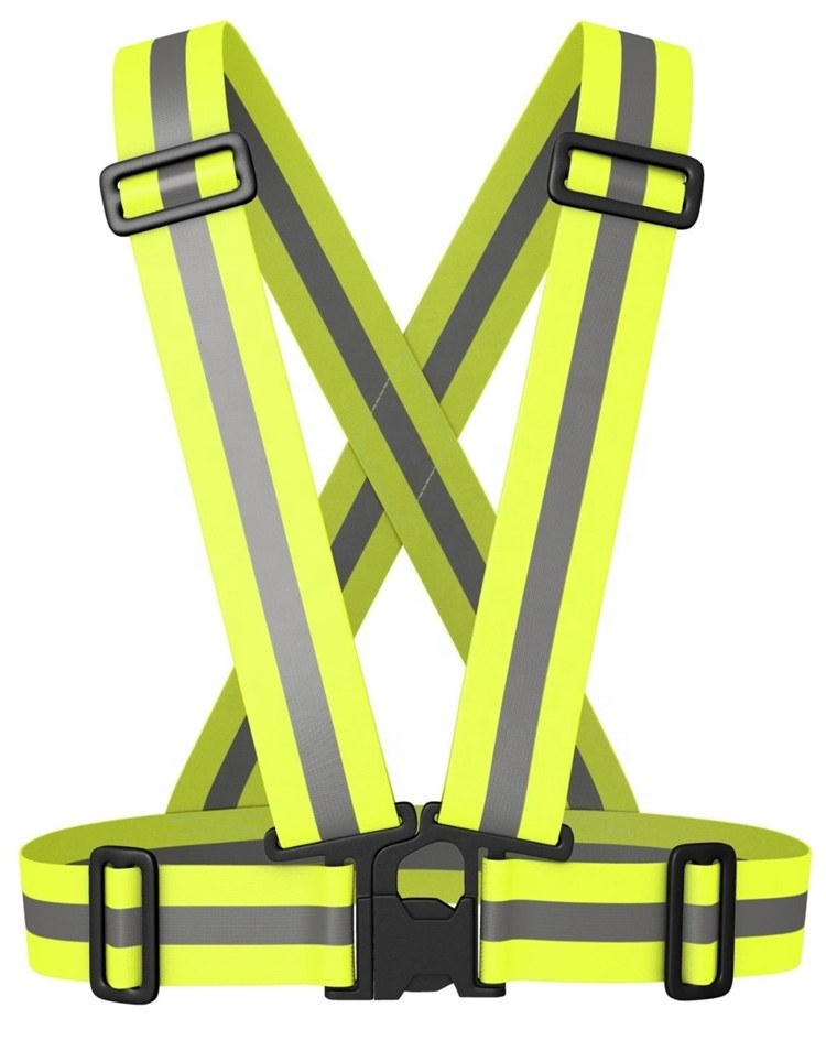 Adjustable Sports Gear Reflective Safety Vest Wholesale High Visibility running Vest for Jogging Cycling Working