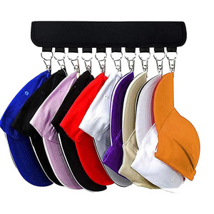 Folding Clothes Hat Organizer Hanger baseball cap Organizer Hat Holder with 10 Steel Clips for Closet