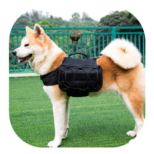 Hiking Gear Lightweight Dog Saddle bag Wear Pet Back Pack Hiking Nylon Dog Backpack Harness with Side Pockets