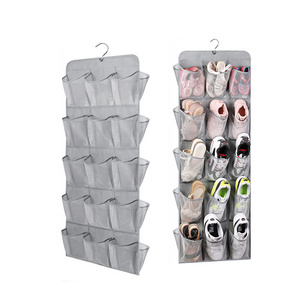 30 Large Pockets Dual Sided Hanging Shoe Organizer for Closet with Rotating Hanger Hanging Shoe Shelves