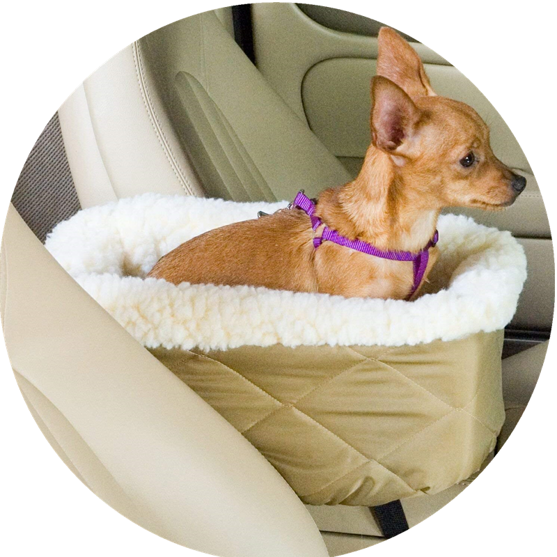 Soft Warm Console Pet Car Seat Cream Fur Lining Dog Car Seat