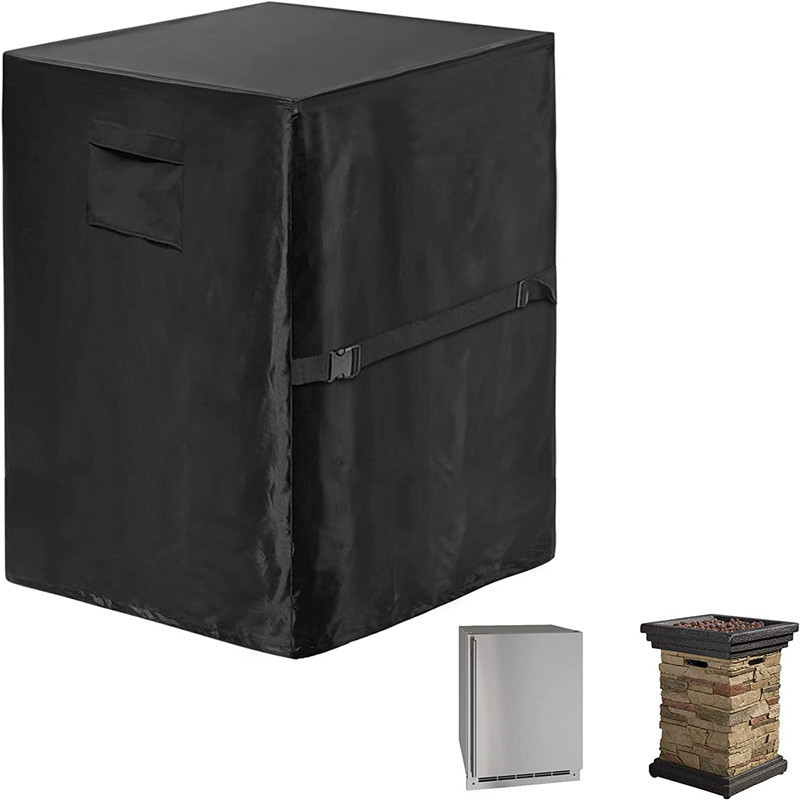 Waterproof Outdoor Tall Fire Pit Mini Fridge Covers for Outside Propane Fire Column Protector Patio Fire Column Cover