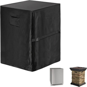 Waterproof Outdoor Tall Fire Pit Mini Fridge Covers for Outside Propane Fire Column Protector Patio Fire Column Cover