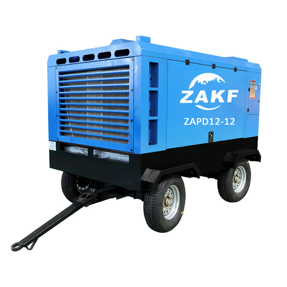 Chinese supplier 424CFM 12bar 110kw mobile diesel block machine diesel air compressors portable