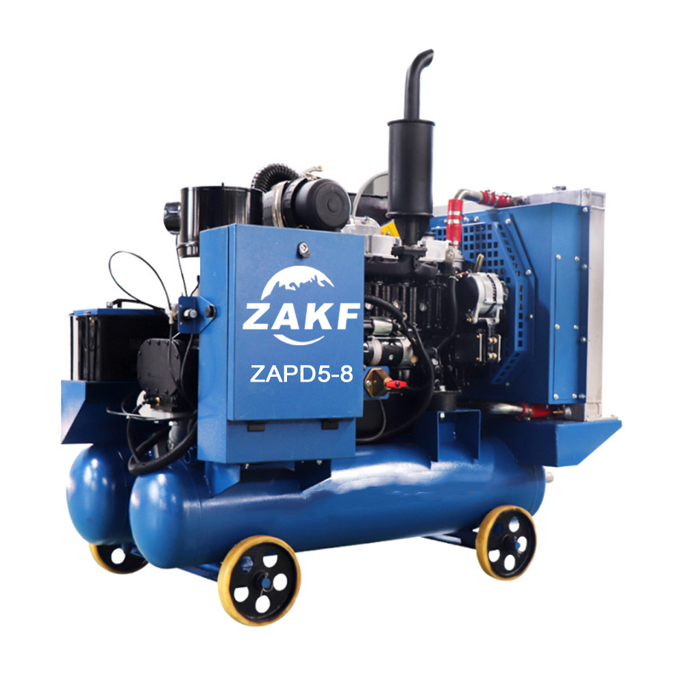 Chinese supplier 424CFM 12bar 110kw mobile diesel block machine diesel air compressors portable