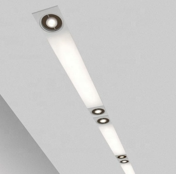 6 inch wide recessed with trim  custom length custom shape linear LED profile light with aluminum profile and acrylic lens