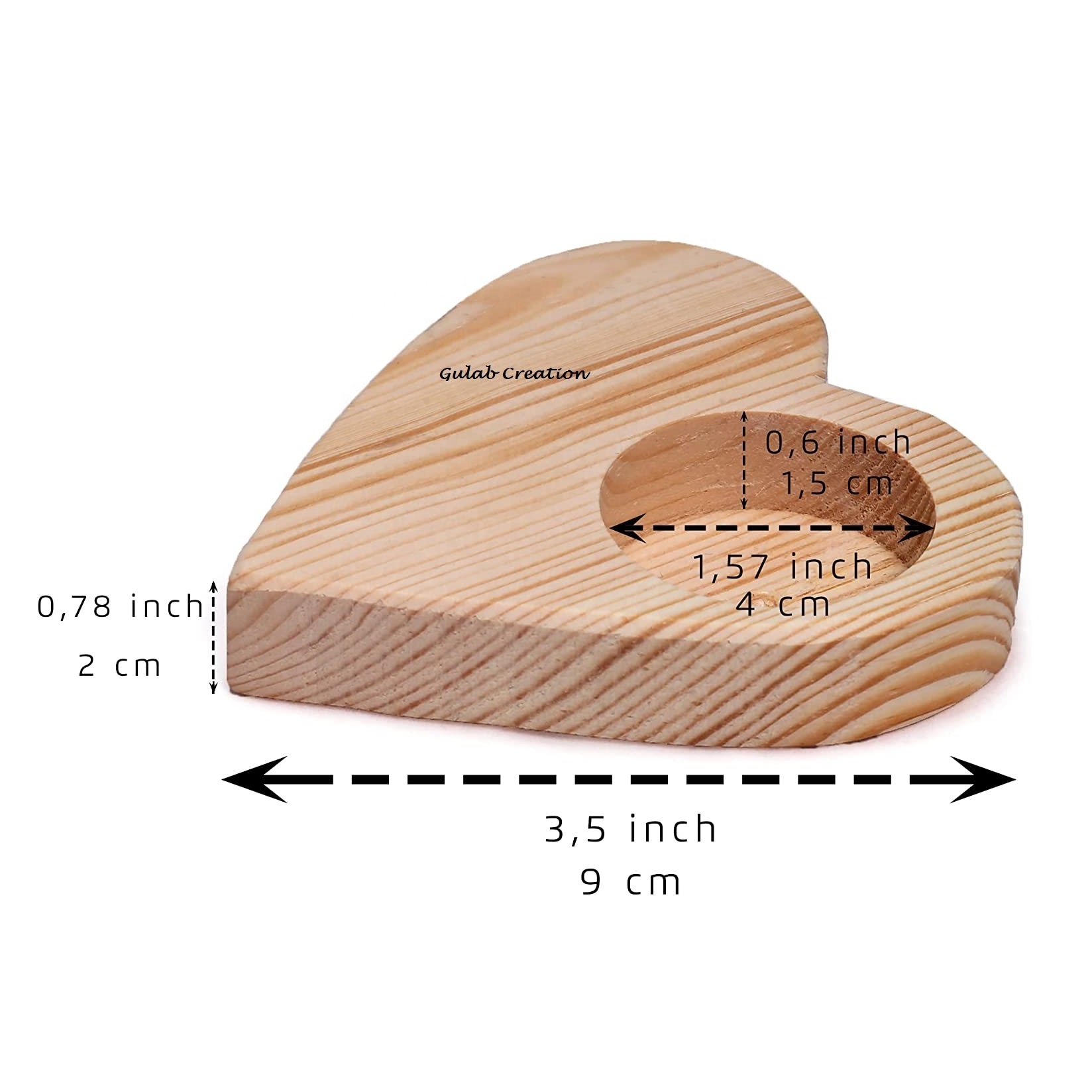 Heart Shape Wood Candle Holder Centerpiece for Dining Room Table, Home Decor Tea Light Holders Decorative