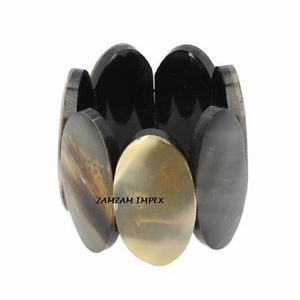 Handmade Buffalo Horn Stretchable Bracelet at reasonable rate by ZAMZAM IMPEX