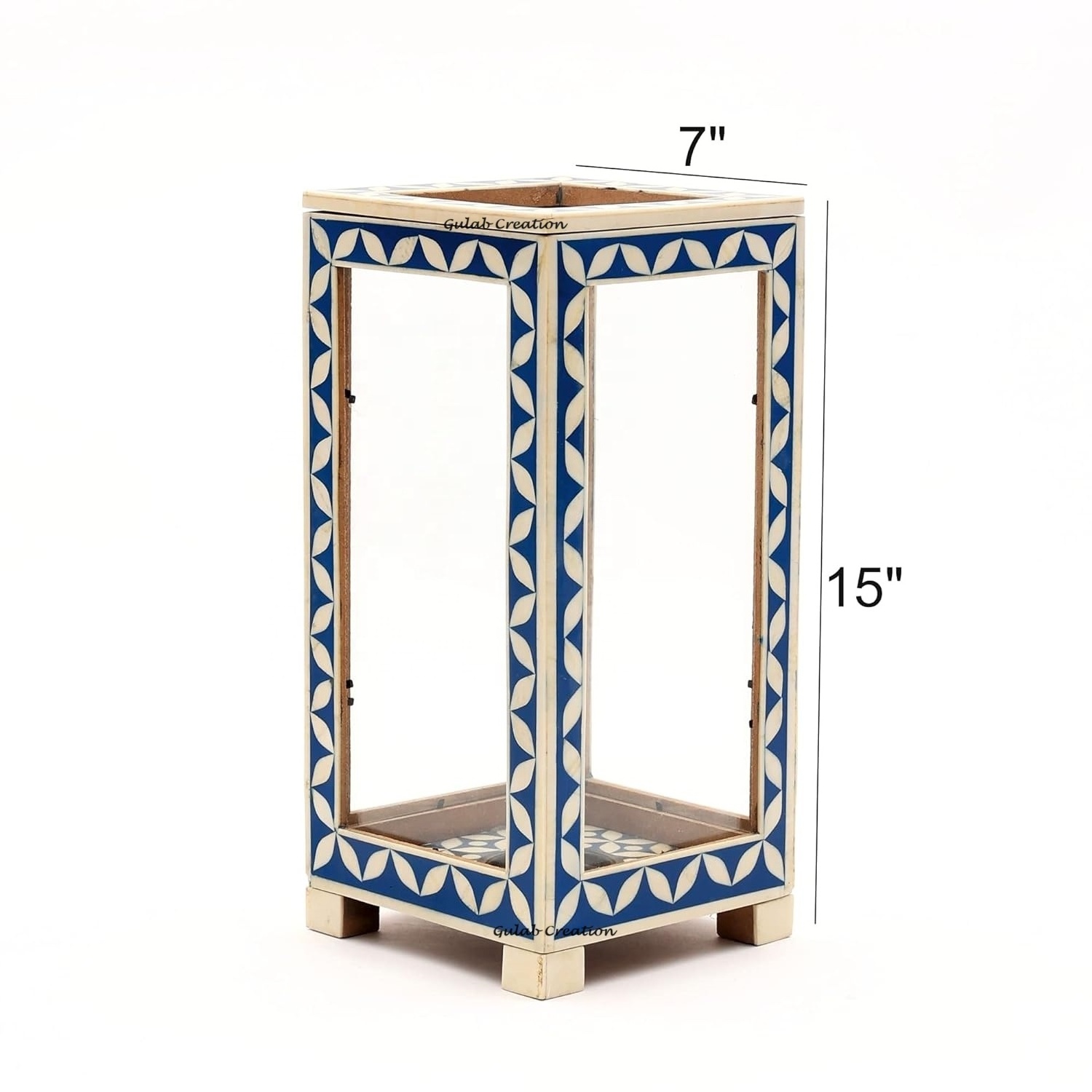 Decorative Blue and White Bone Inlay Lanterns