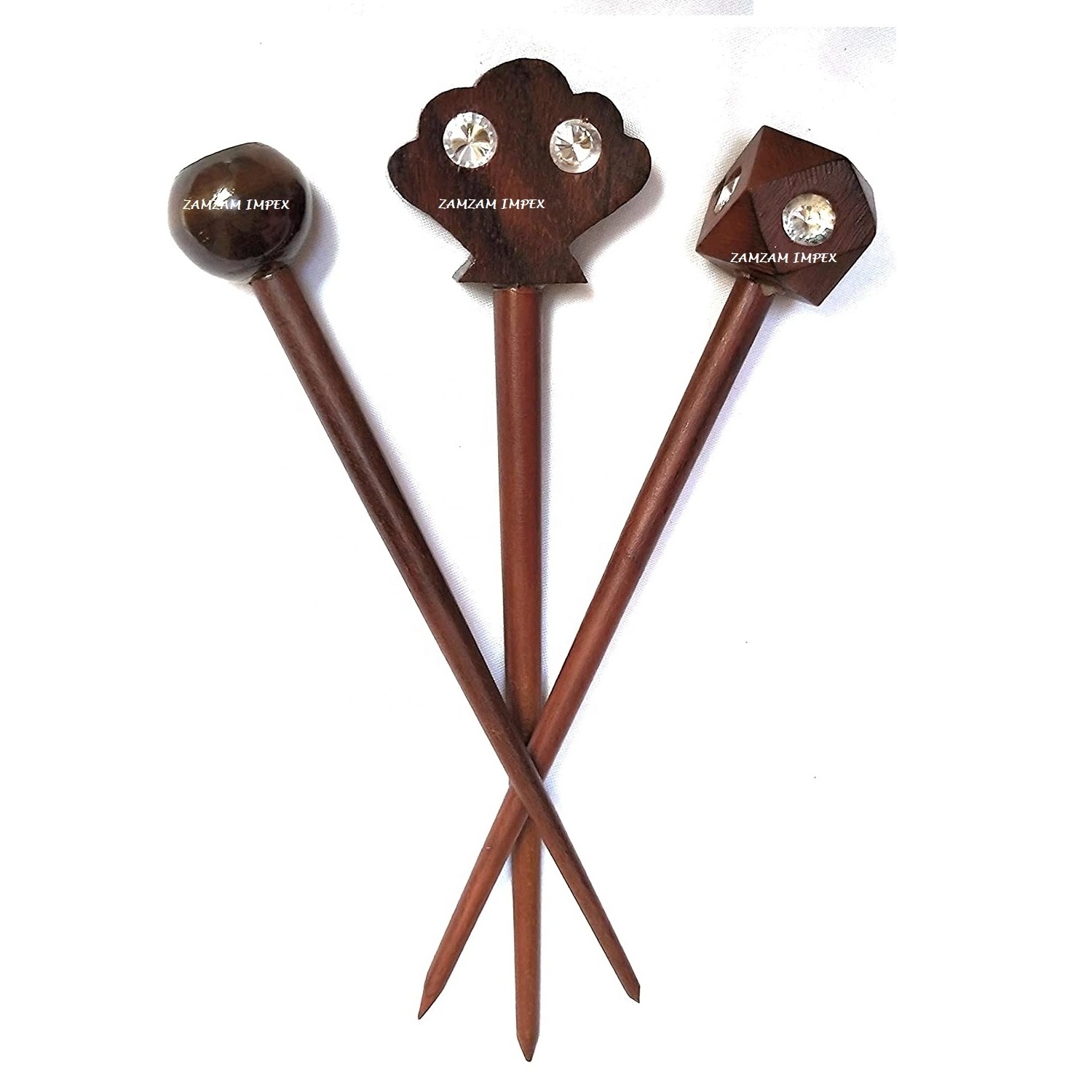 Handcrafted Wooden Juda Hair Pin/Stick for Women or wooden hair clip  By ZAMZAM IMPEX