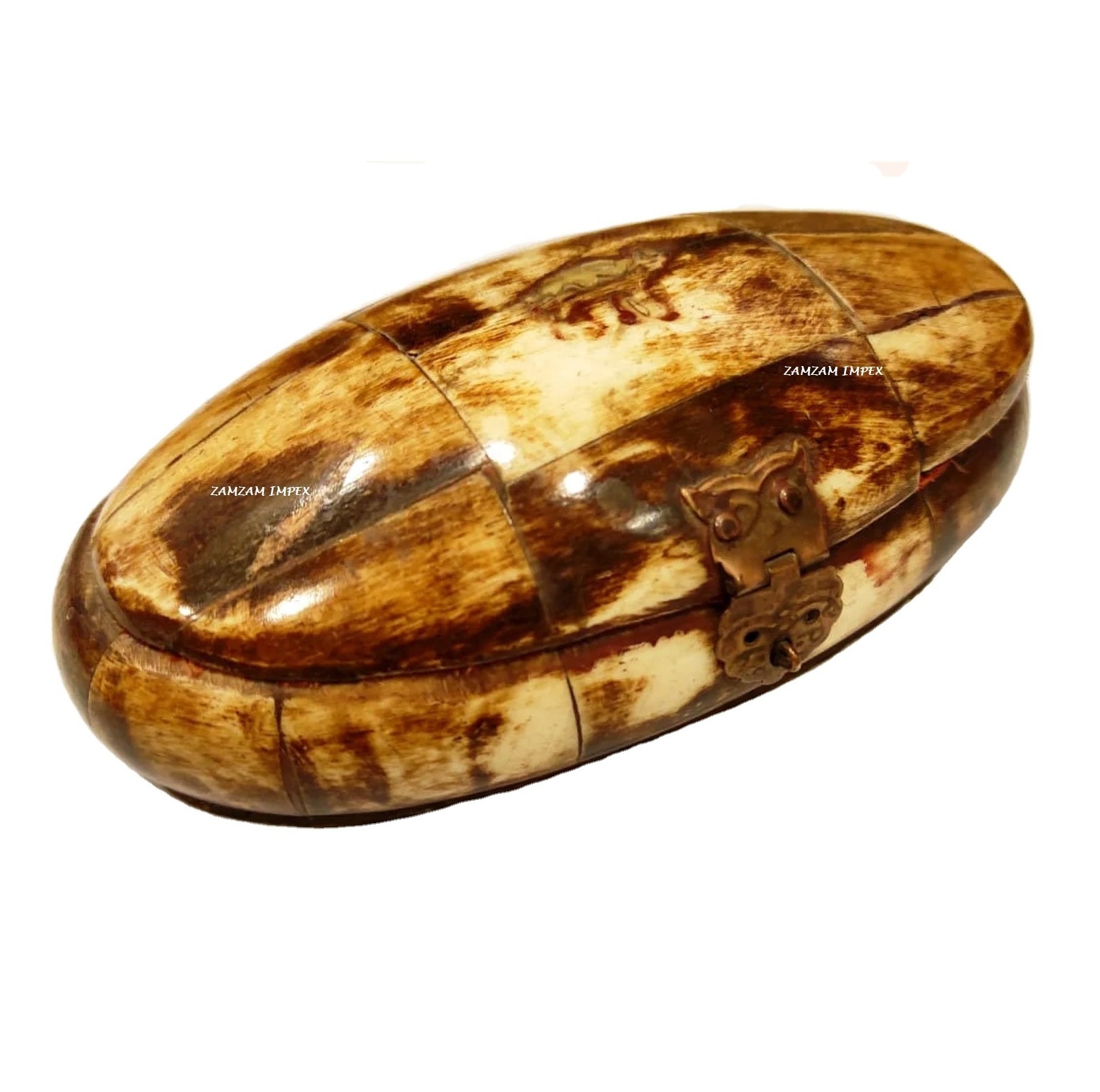 Camel Bone and Velvet Trinket jewelry Box Oval Jewelry Box at reasonable rate by ZAMZAM IMPEX